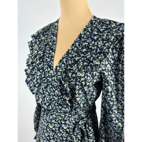 NWT English Factory Size XS Floral Wrapped Mini Dress Ruffles Feminine - Picture 6 of 16